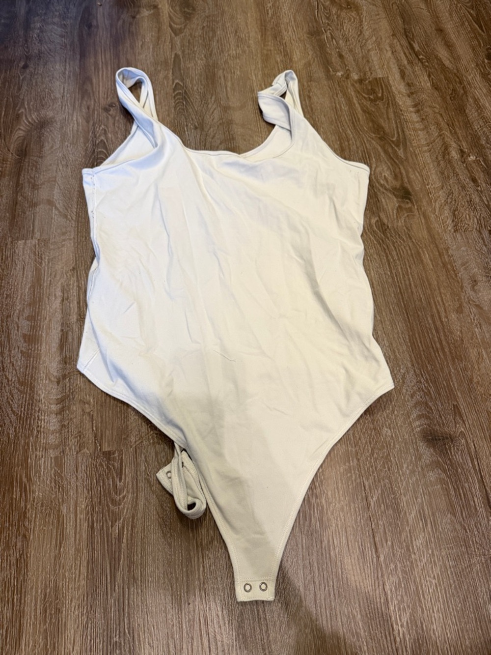 Abercrombie & Fitch Cream Scoop Neck Bodysuit